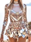 Women Mirror Sequins Party Dance Dress Dancer Singer Stage Wear Costume New