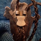 Navajo Old Pawn Bolo Tie -1950s Bennett C-31 Clasp-unsigned-sterling Silver
