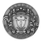 2024 Cameroon Artemis 2 Oz  Silver Coin Antique Finish With Real Diamond Insert