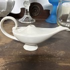 Antique White Ceramic Medical Oil Lamp Pre-1930