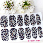 Nail Art Self Adhesive Full Finger Nails Polish Wrap Sticker Leopard Glitter Lp1