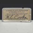 Vtg Charga-plate Kansas City Signed Metal Credit Card Original Authentic Rare