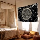 Black   Gold Floral Mandala Hanging Wall Tapestry Bohemian Hippie 27 5    X 39 4   
