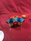 Vintage Ohio Art Tin Metal Litho Children s Tea Set   Kitten  Girl  Butterfly