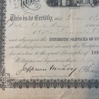 1892 Virginia Democratic Club Certificate Monticello Jefferson M Levy Signature