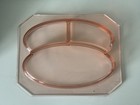 Vtg Pink Depression 1930 Glass Vanity Tray Octagonal Art Deco Dresser Organizer