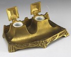 Gilt Bronze Art Nouveau Dual Ink Stand Ink Well C1900