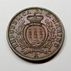 San Marino 5 Centesimi 1936r Bronze Km 12 Unc