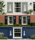 Precision-machined Pvc Lighthouse Shutter   Wall Decor Accents - 1 Pair