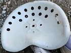 Vintage Metal Tractor Seat 13  X 17  Painted Beige      Square Bolt Hole