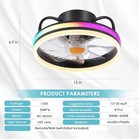 Ceiling Fan-low Profile Ceiling Fan With Light - Modern Flush 13  Rgb-7871