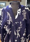 Japanese Yukata Women   s Robe Deep Blue   White 100  Preshrunk Cotton Euc
