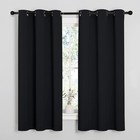 Nicetown Pitch Black Solid Thermal Insulated Grommet Blackout Curtains drapes Fo