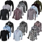 Men s Stylish Casual Luxury Dress Shirt Slim Fit T-shirt Long Sleeve Formal Tops