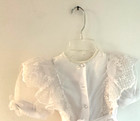 Vintage Lace Me Fancy Girl Size 6x White Lace Faux Pearl Embellish Dress Baptism