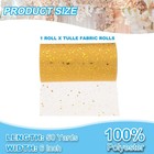 Tulle Fabric Rolls 6  By 50 Yards Fabric Spool Tulle For Diy  Gold