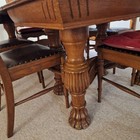 Antique Oak Dining Room Table And 6 Chairs Circa 1905 Extends To 96  Beautiful