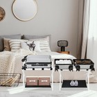 Set Of 2 Folding Luggage Rack Soild Wood Stand Suitcase Holder W  Shelf White