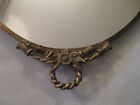 Vintage Gold Vanity Mirror Tray 12  X 20  Gilt Metal Perfume Tray Made In Italy