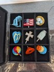 Nora Fleming  9-slot Black Vinyl Mini Storage Case Pink Bird Retired With 9 Mini