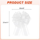 8pcs 8 Inch Large Big Pull Bow Gift Wrapping Ribbon For Car Presents White