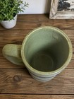 Vintage Stoneware Beer Stein Mug Cobalt Blue Bands Rope Detail 6    Rustic Pottery