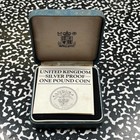 1984 Great Britain   1 Pound Proof Set Lot b3619 Silver  With Case   C o a 