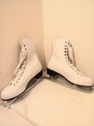       vintage White Leather Women s Size 9 Figure Ice Skates Lace Up For Ice Skating