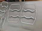 Vintage Corning Ware Platinum Metal Casserole Trivets Cradles Handle 7 Piece 