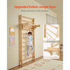 220lbs Swedish Ladder Wall Gym Solid Wood Indoor Jungle Gym With Pull-up Bar For