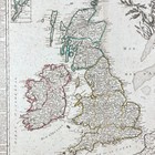 Antique 1756 Map British Isles Jean Baptiste Nolin Large Folio Hand Color Text