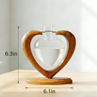 Plant Propagation Station  Heart-shaped Hydroponic Glass Vase With Solid Wooden