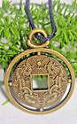 Bronze-plated Metal Chinese Good Luck Coin Pendant Feng Shui Lucky Charm Thread