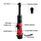 3 8  Electric Cordless Ratchet Right Angle Wrench Impact Power Tool   2 Battery