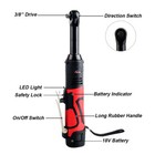 3 8  Electric Extended Ratchet Wrench Impact Power Tool 2 Battery 60 Ft-lb