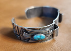 Antique Fred Harvey Era Navajo Whirling Log Thunderbird Watch Band Bracelet