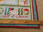 Christmas Throw Quilt Snowman Handmade Folk Art Wall Hang 23  X 42 