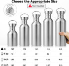 32oz Uninsulated Single Walled Water Bottle 4 Pack  Stainless Steel Reusable Wat