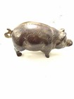 Vintage Solid Brass Pig Figurine Miniature Farm Animal Paperweight Decor