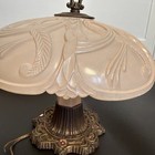 Vintage Art Deco Semi Flush Mount Ornate Shade Ceiling Light Pink Ornate Base