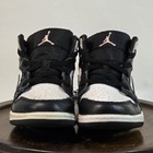Air Jordan 1 Mid Shoes Youth Size 9c Black White Pink Iridescent Dm6217-001 Kids