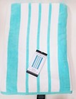 New Tommy Hilfiger 100  Cotton Sky Blue white Stripes Bath beach Towel-36  X 68 
