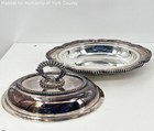20th Century Vintage English Victorian Silver Plated Oval Lidded Serving Dish