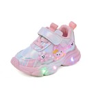 Girls Leather Led Illuminated Sports Shoes Kids Cartoon Soft Soled Sneakers
