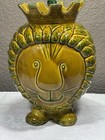 Vintage Alvino Bagni Cookie Jar Lion King Gold Green Mid Century Italy Rare