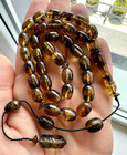 Natural Baltic Amber 24g  Islamic Prayer Rosary Barrel 33 Beads Tasbih Misbaha