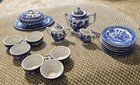 Vtg Blue Willow Child   s Miniature Tea Set Made In Japan 1950 s - 22 Pcs