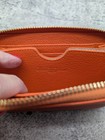 Mark  Graham Leather Wristlet Wallet Clutch Orange  Zip  Dust Bag Brand New  