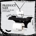 Bat Toilet Paper Holder With Shelf Gothic Creepy Wooden Black Paper Roll Hold   