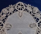 Set 3 Antique Bobbin Bedfordshire Lace Linen Doilies Raised Cluny Ecru Doily 7 